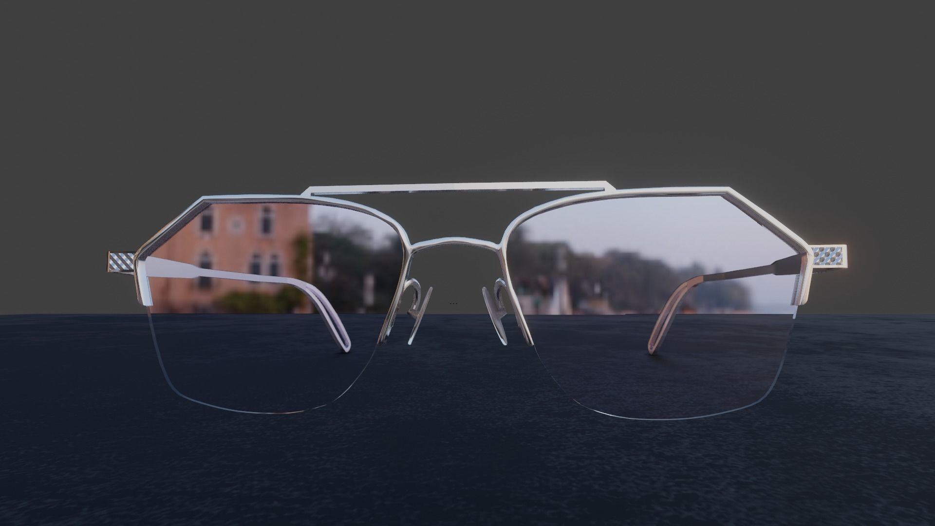 9FIVE Quarter Platinum  - Men and woman sunglasses Low-poly 3D model_5