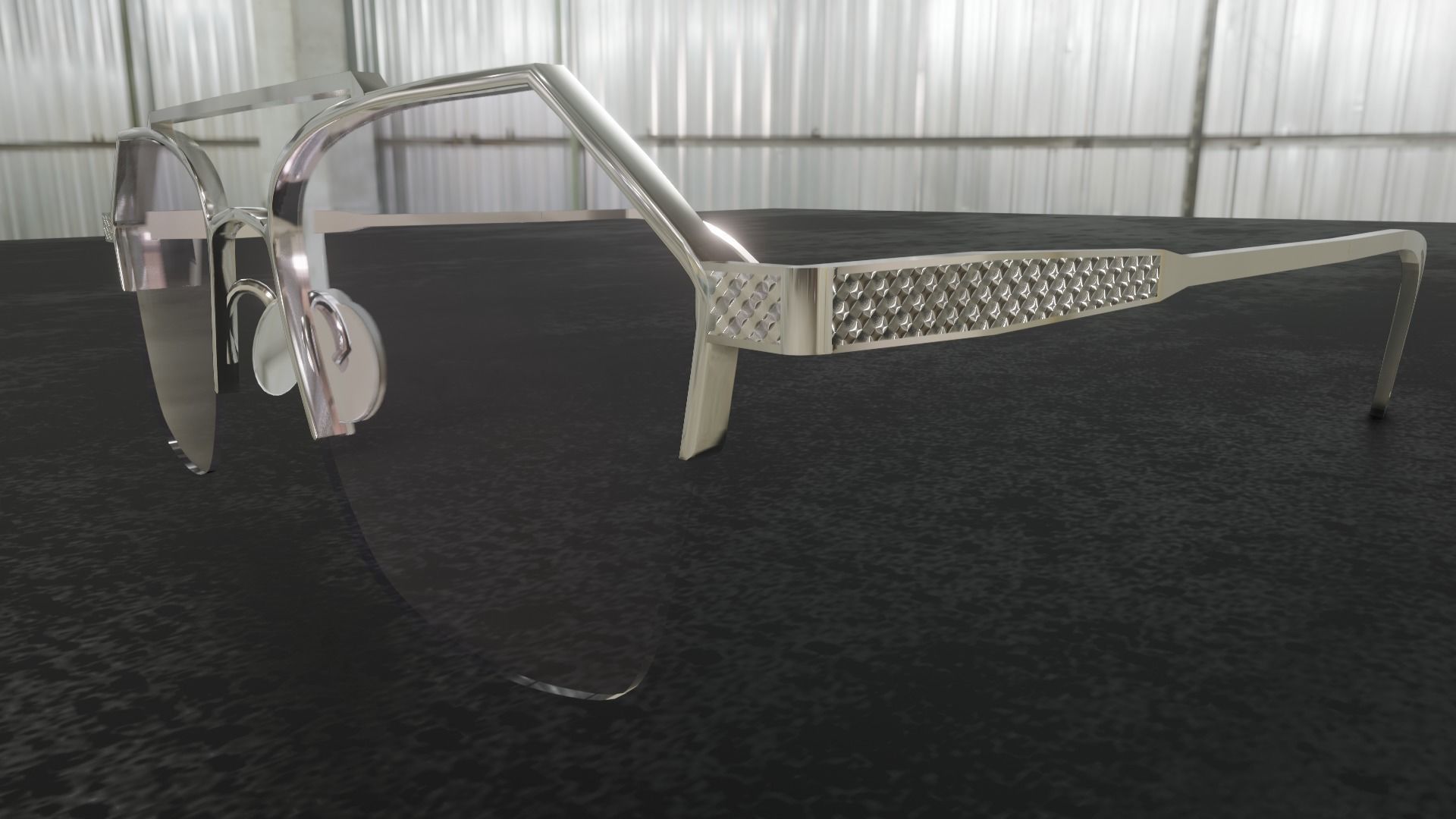 9FIVE Quarter Platinum  - Men and woman sunglasses Low-poly 3D model_2