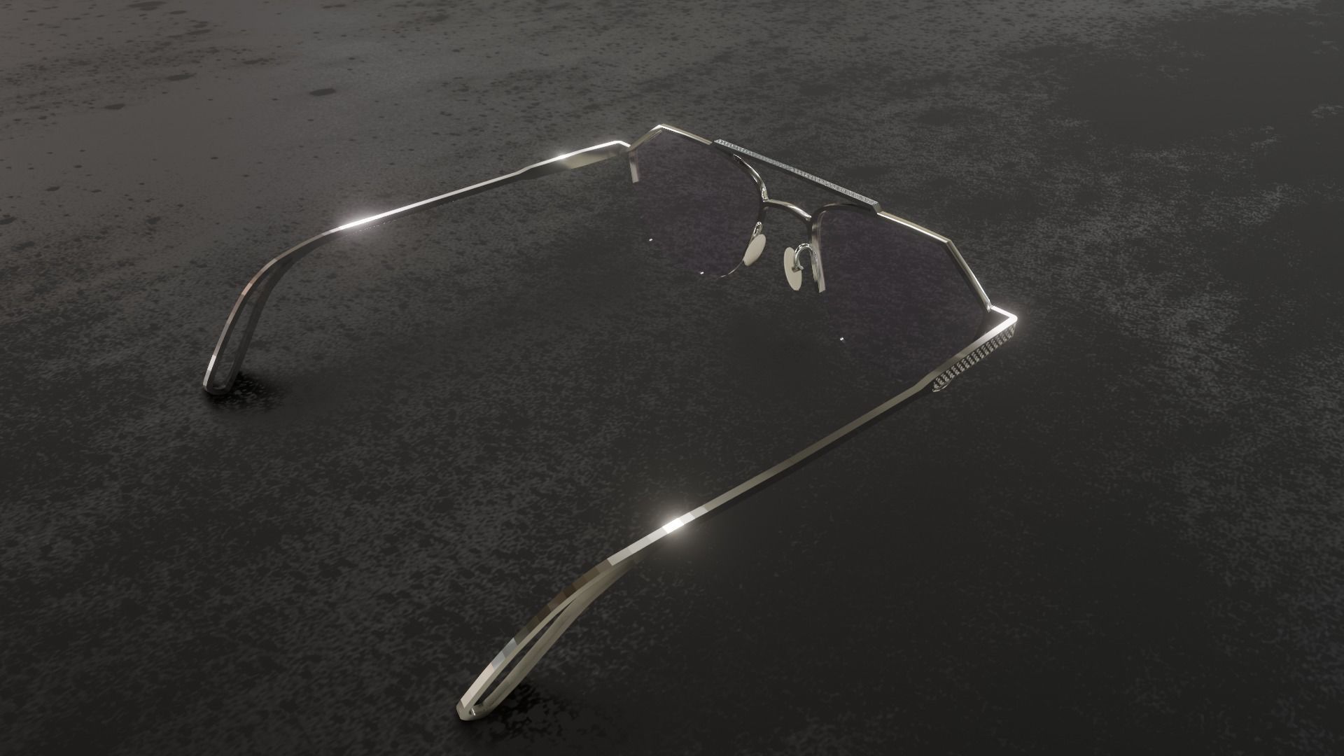 9FIVE Quarter Platinum  - Men and woman sunglasses Low-poly 3D model_1