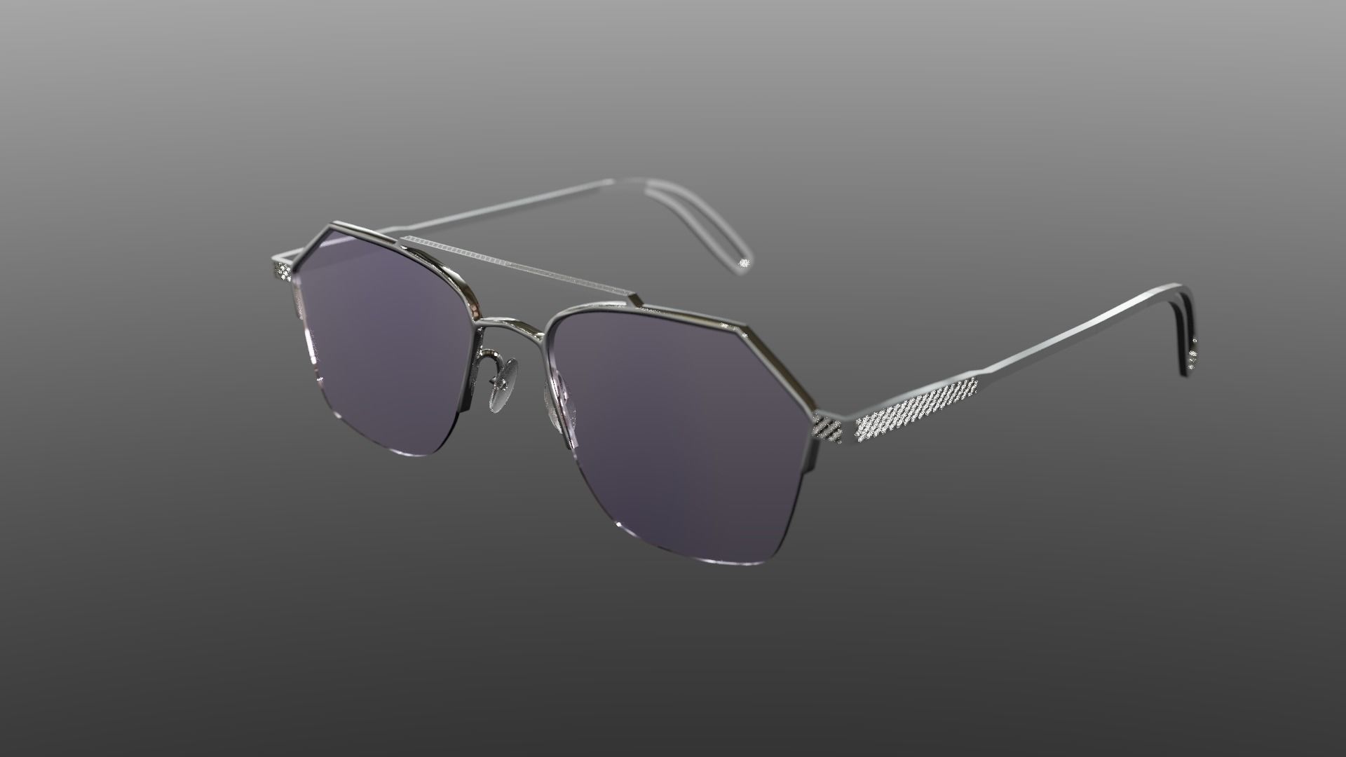 9FIVE Quarter Platinum  - Men and woman sunglasses Low-poly 3D model_6