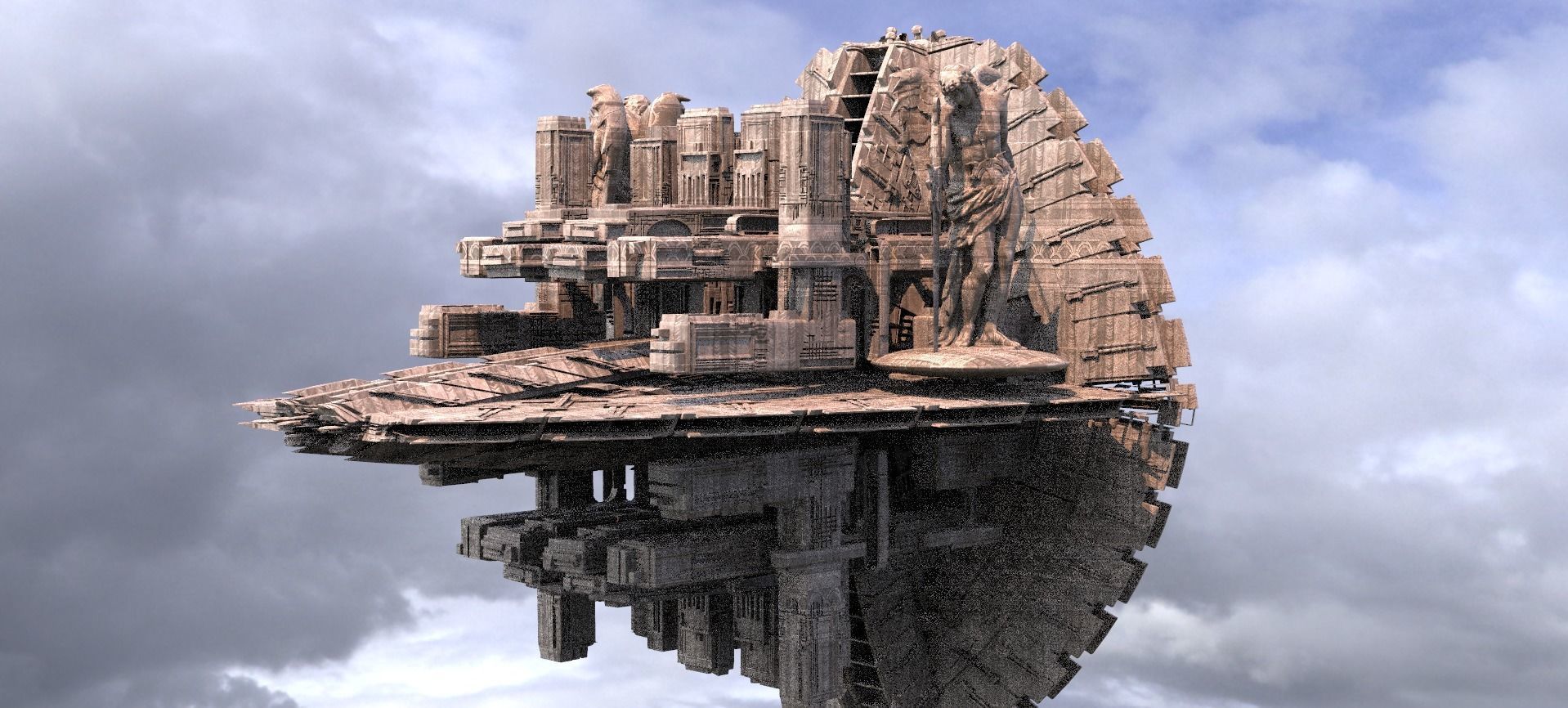 Mayan Xaman Ek Dreadnaught city 3D model_1