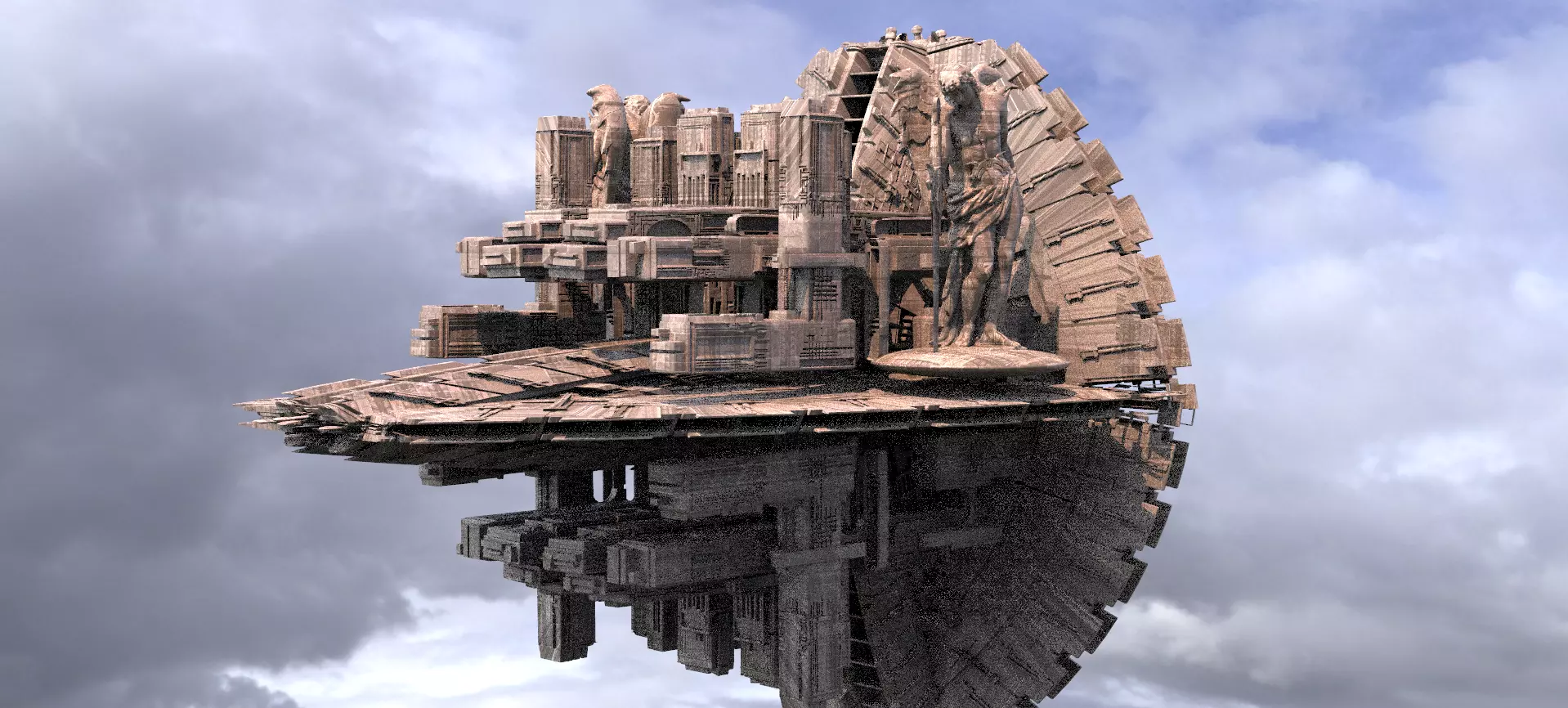 Mayan Xaman Ek Dreadnaught city 3D model_0