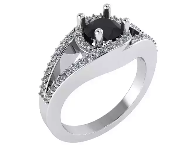 Black stone Diamond ring 2607 3D print model