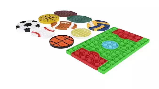 Sports Ball Pop It Fidget Toys Set