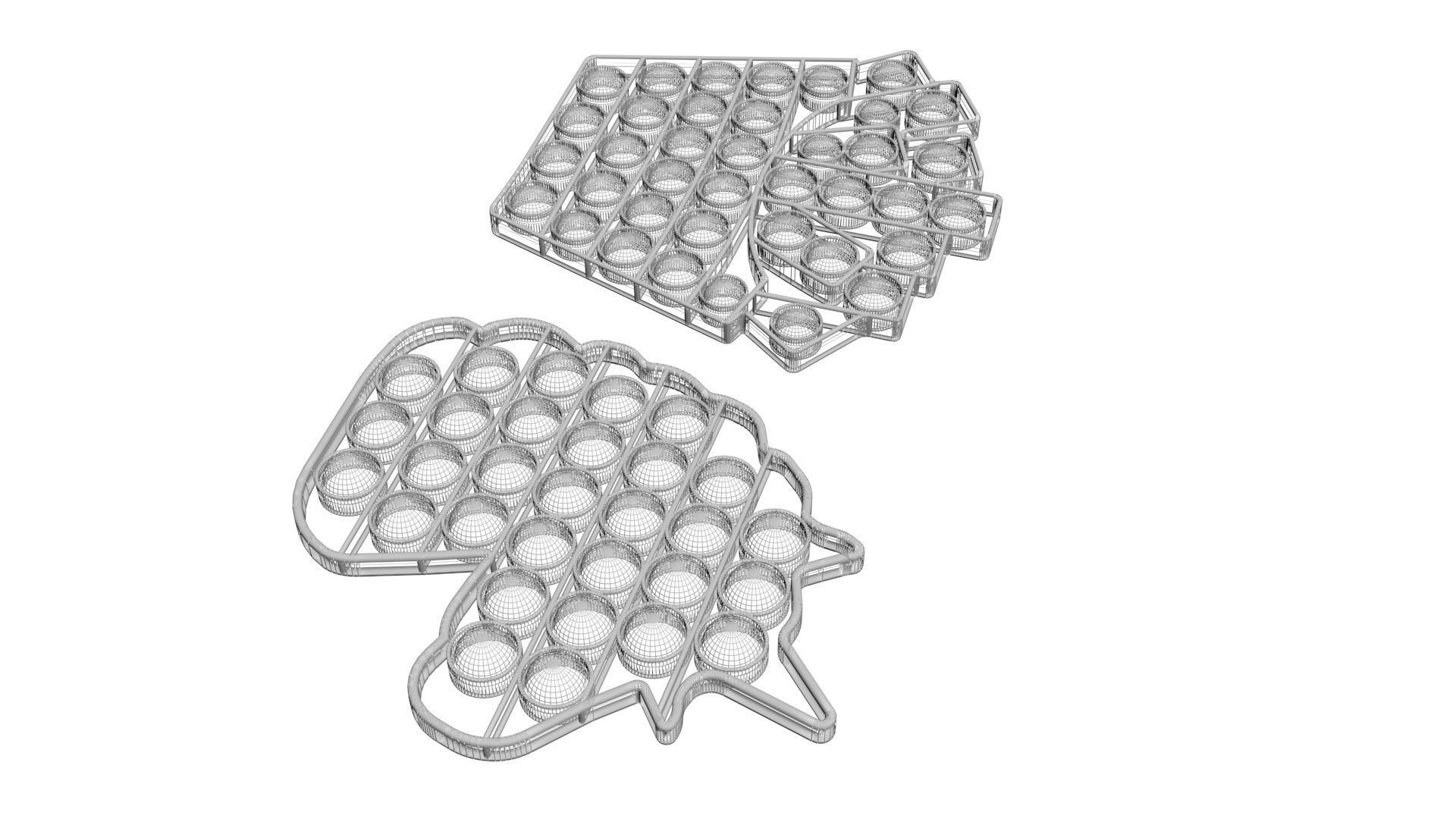 Pop It Fidget Toys Set 3D model_15