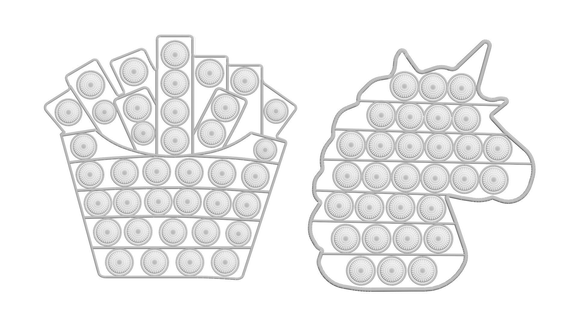 Pop It Fidget Toys Set 3D model_20