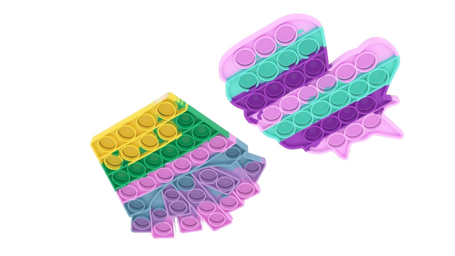 Pop It Fidget Toys Set 3D model_5