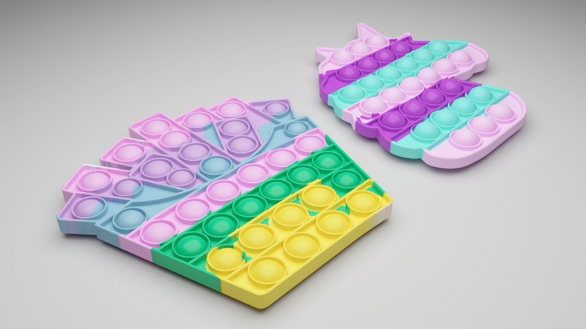 Pop It Fidget Toys Set 3D model_22