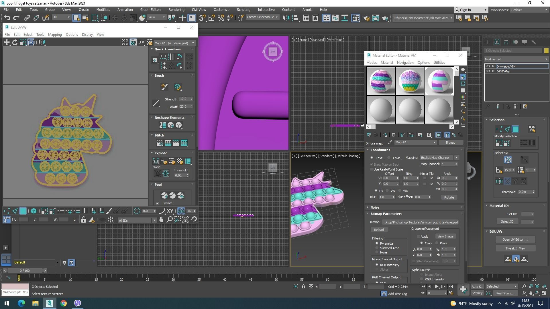 Pop It Fidget Toys Set 3D model_24