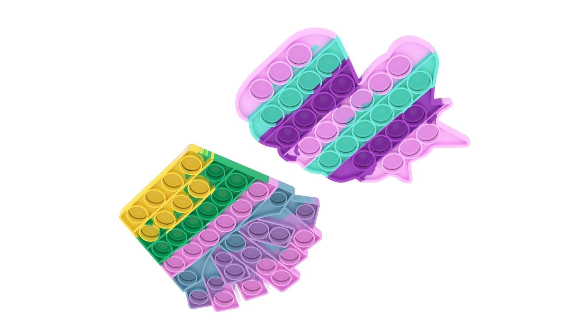 Pop It Fidget Toys Set 3D model_9