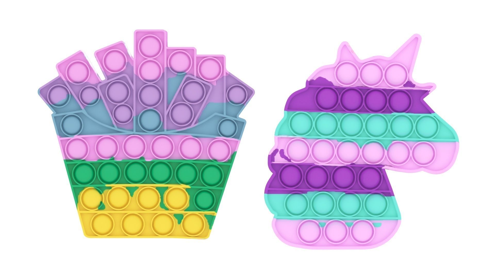 Pop It Fidget Toys Set 3D model_11