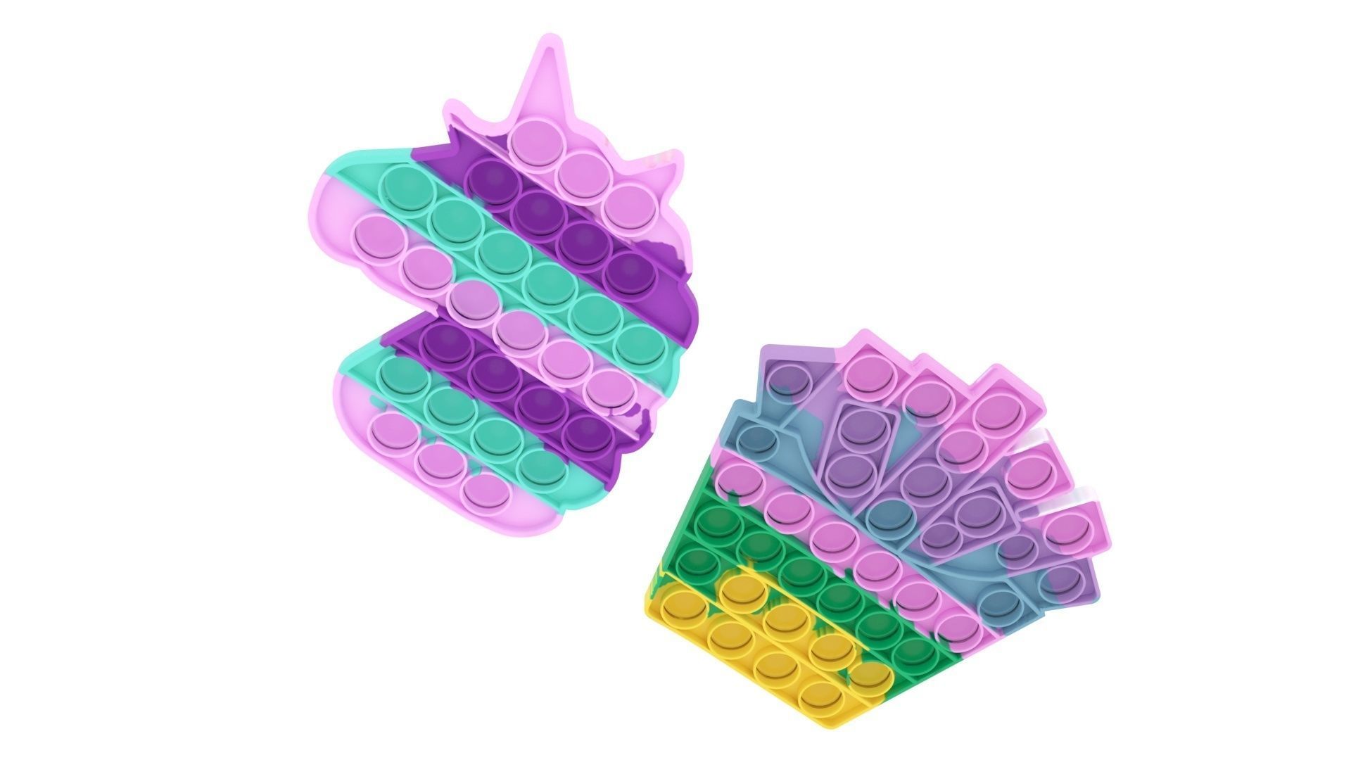 Pop It Fidget Toys Set 3D model_6