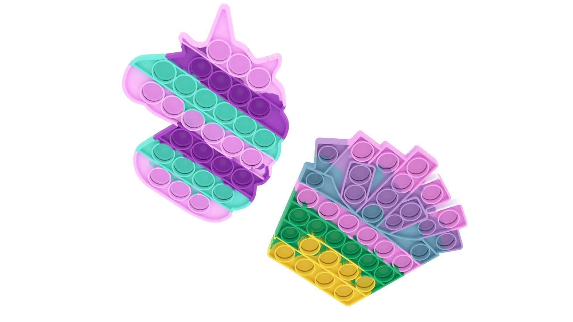 Pop It Fidget Toys Set 3D model_10