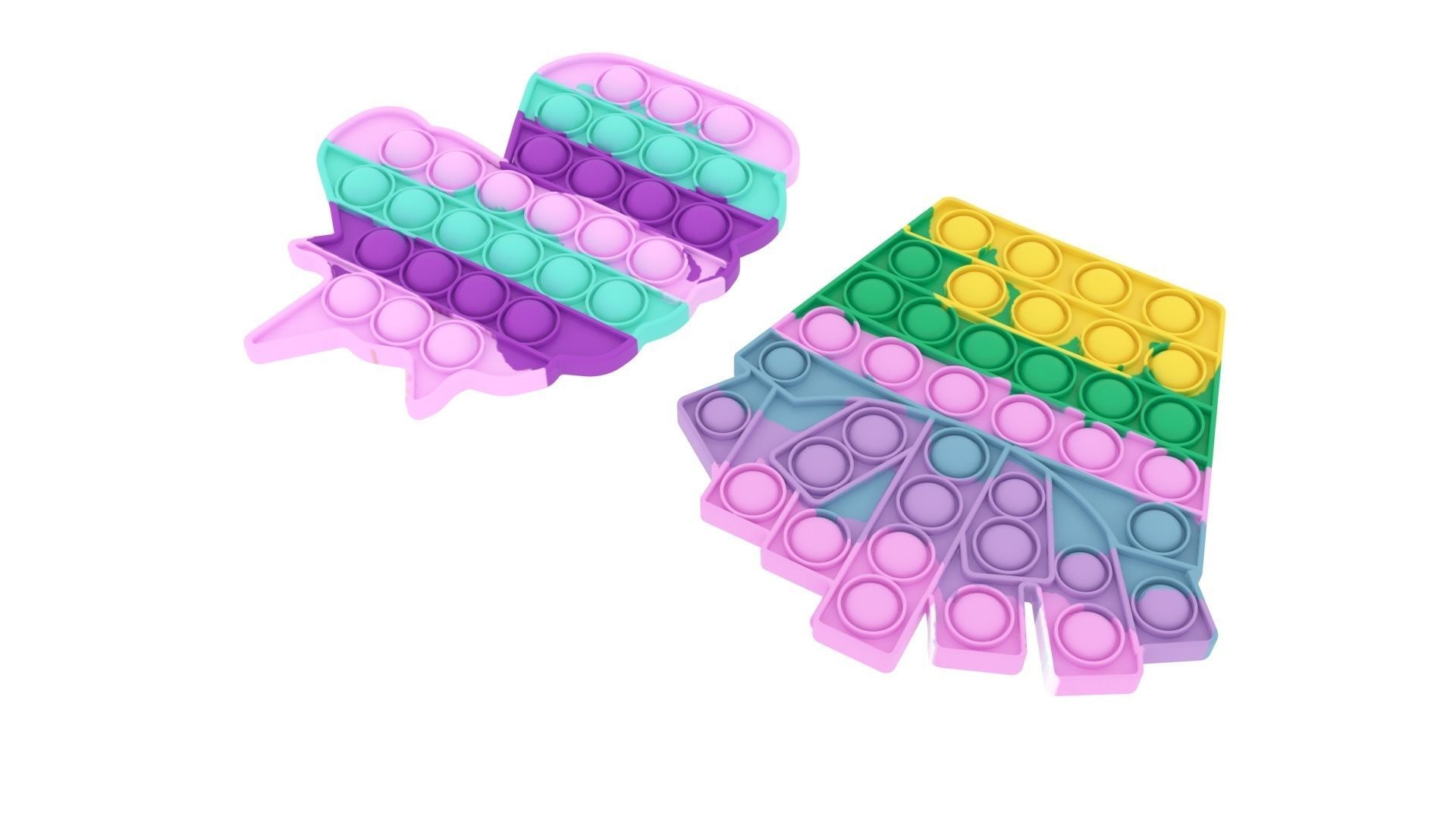 Pop It Fidget Toys Set 3D model_3