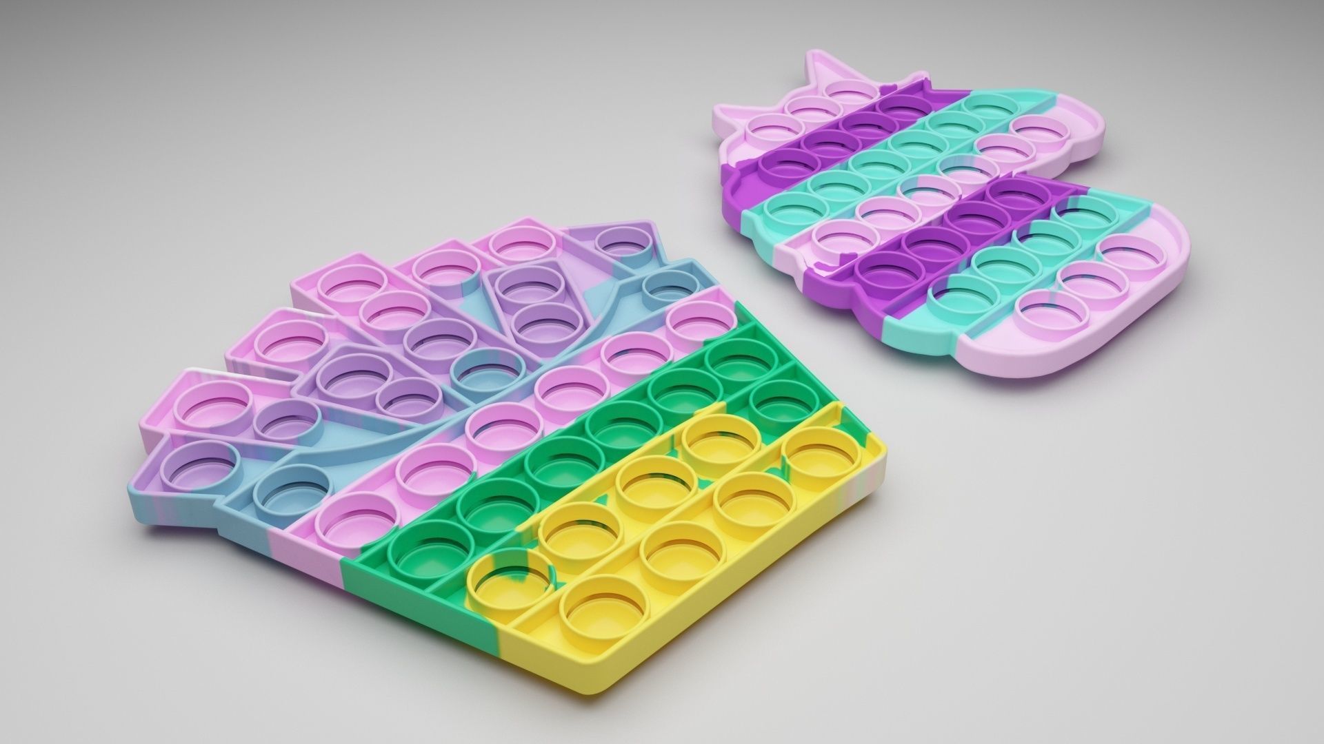 Pop It Fidget Toys Set 3D model_23