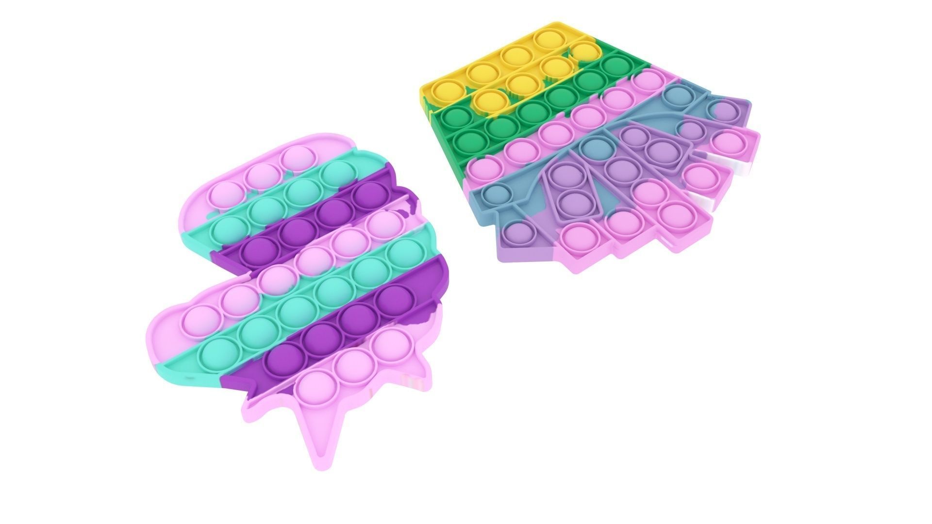 Pop It Fidget Toys Set 3D model_2