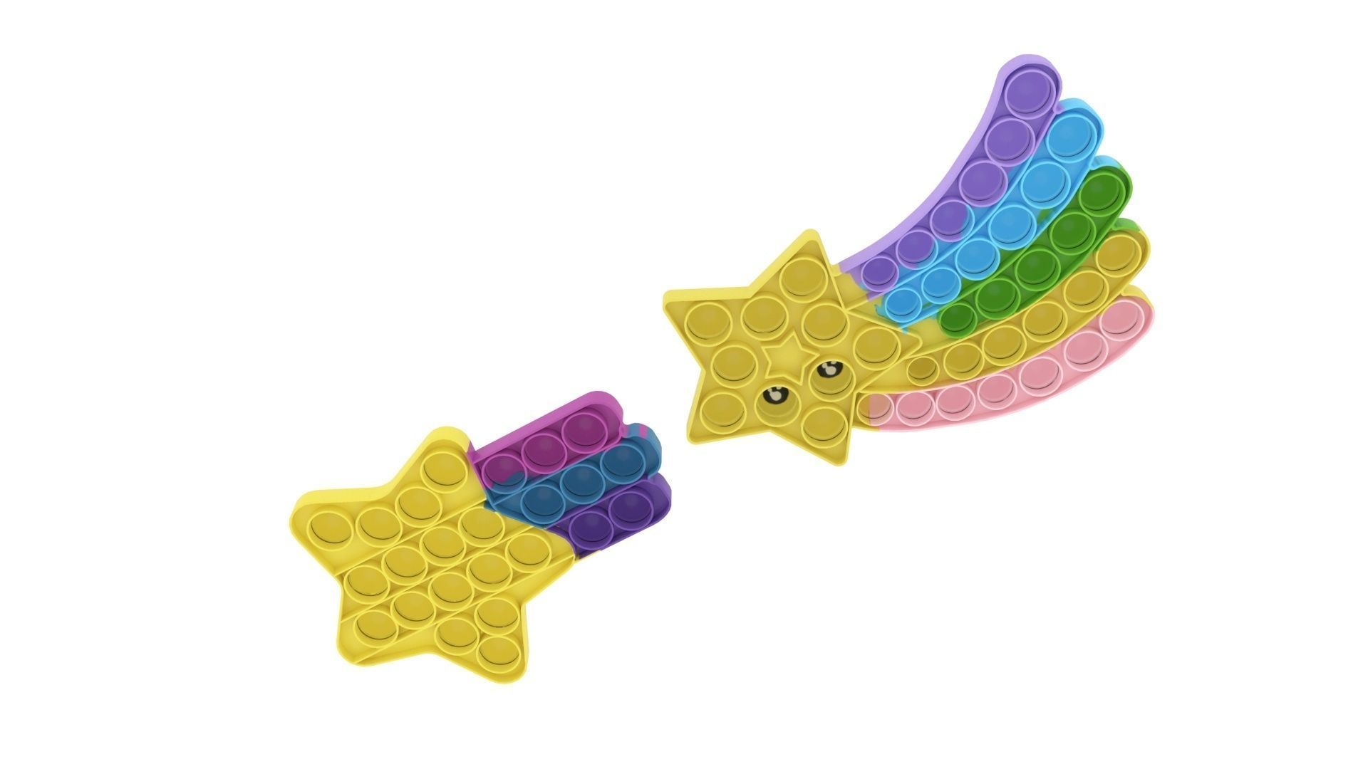 Shooting Stars Pop It Fidget Toys Set 3D model_5