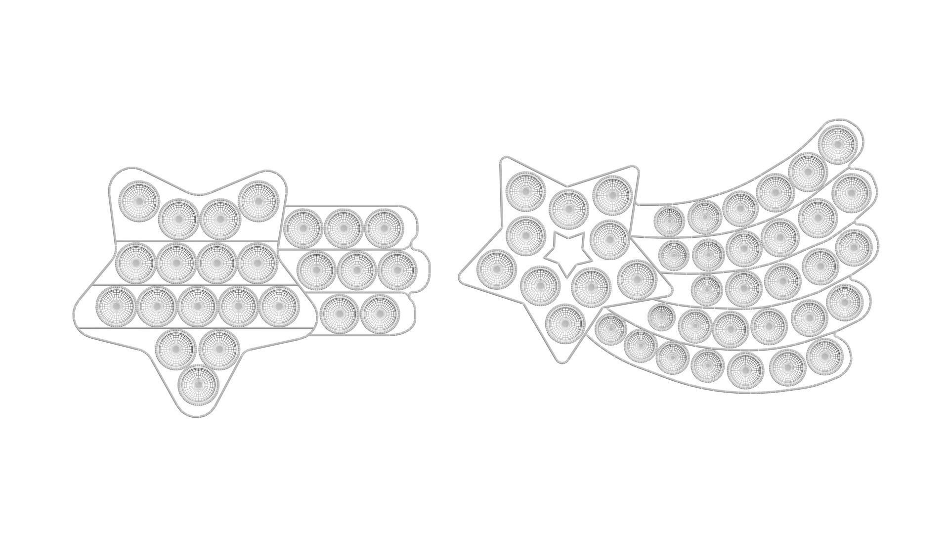 Shooting Stars Pop It Fidget Toys Set 3D model_20