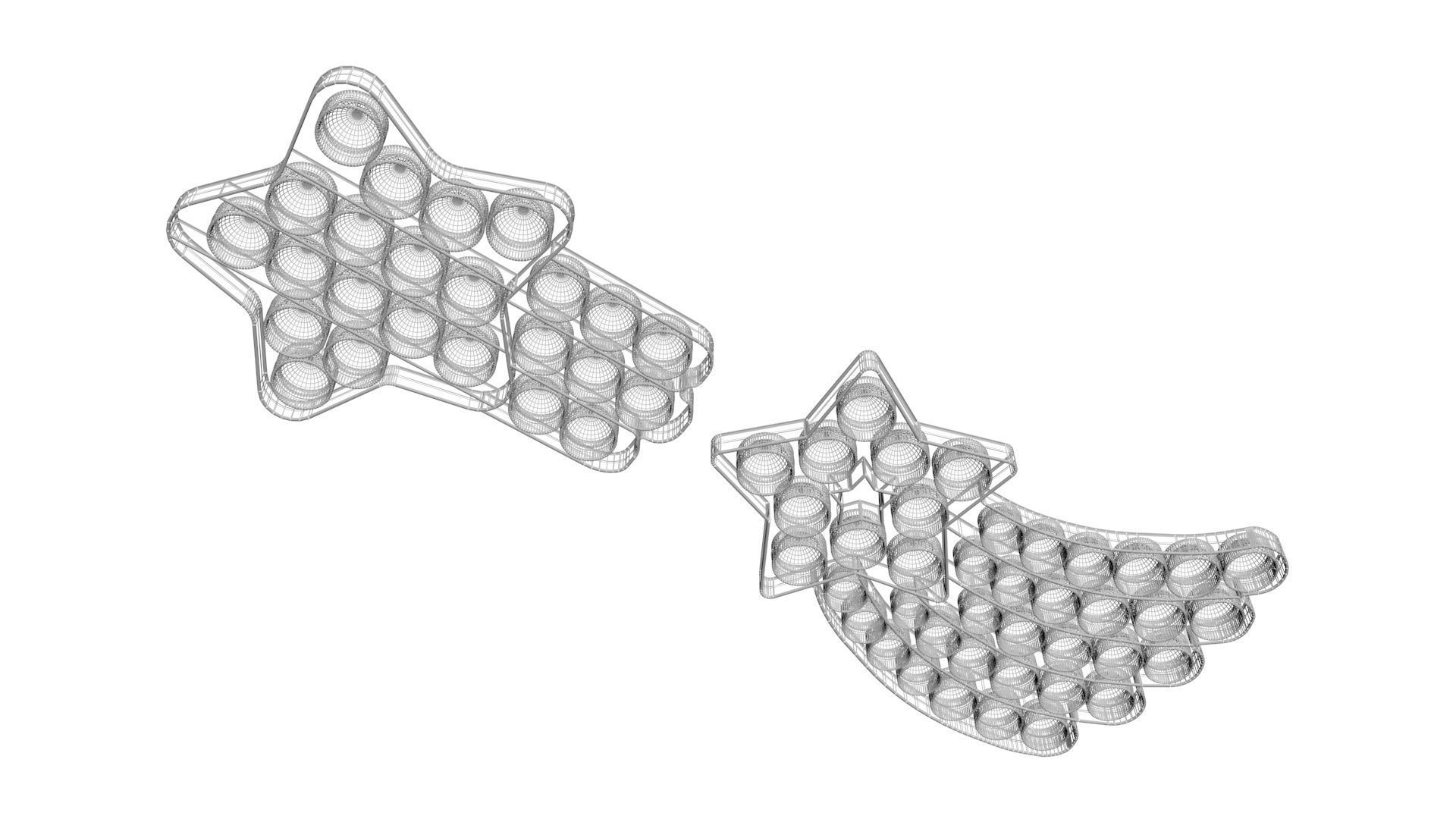 Shooting Stars Pop It Fidget Toys Set 3D model_17