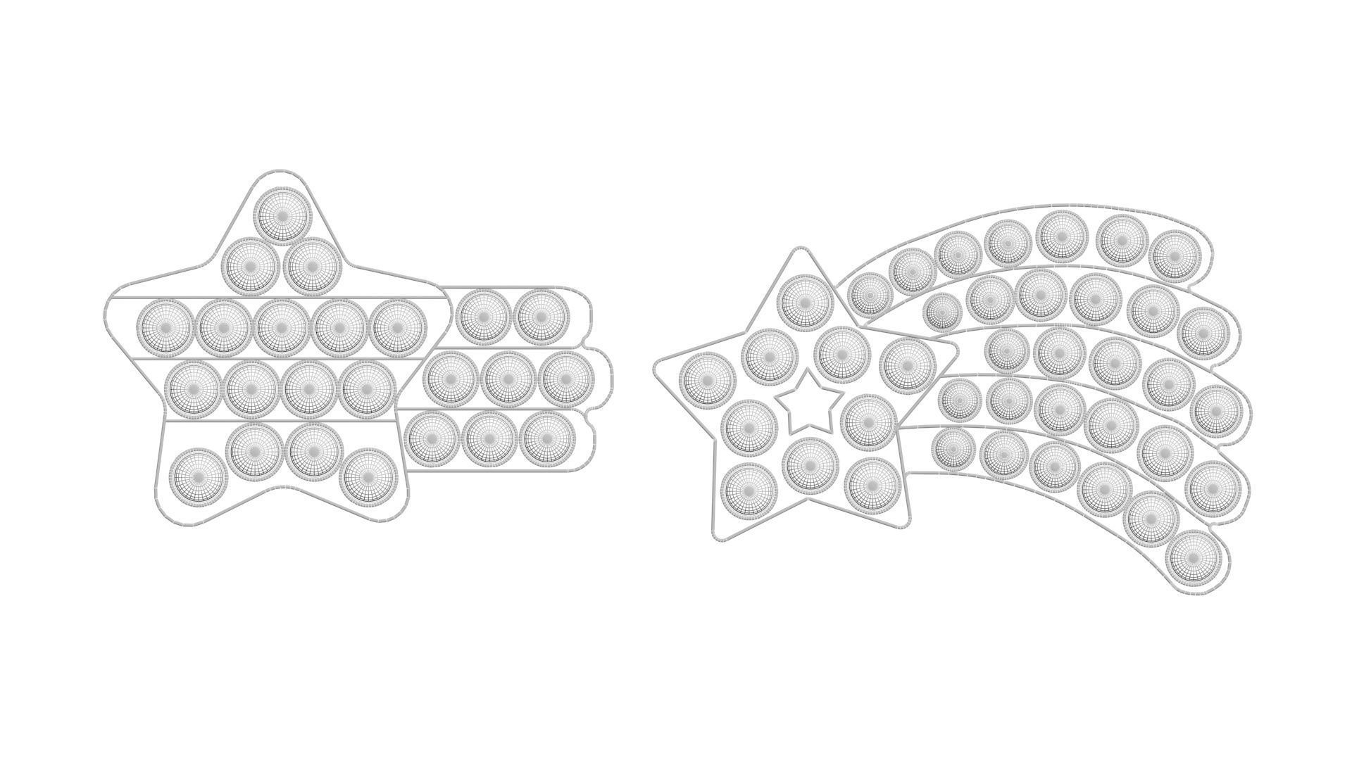 Shooting Stars Pop It Fidget Toys Set 3D model_19