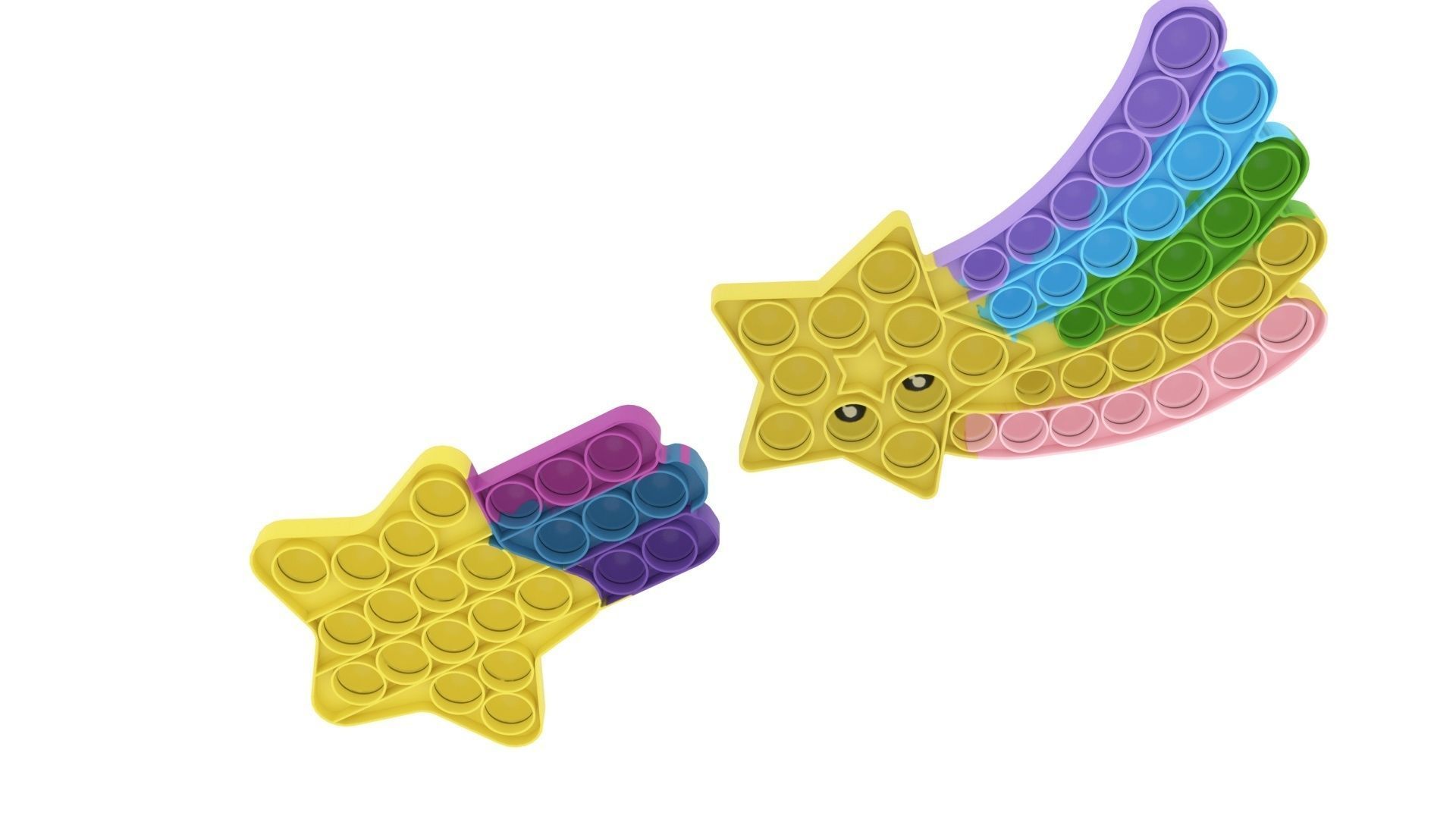 Shooting Stars Pop It Fidget Toys Set 3D model_9