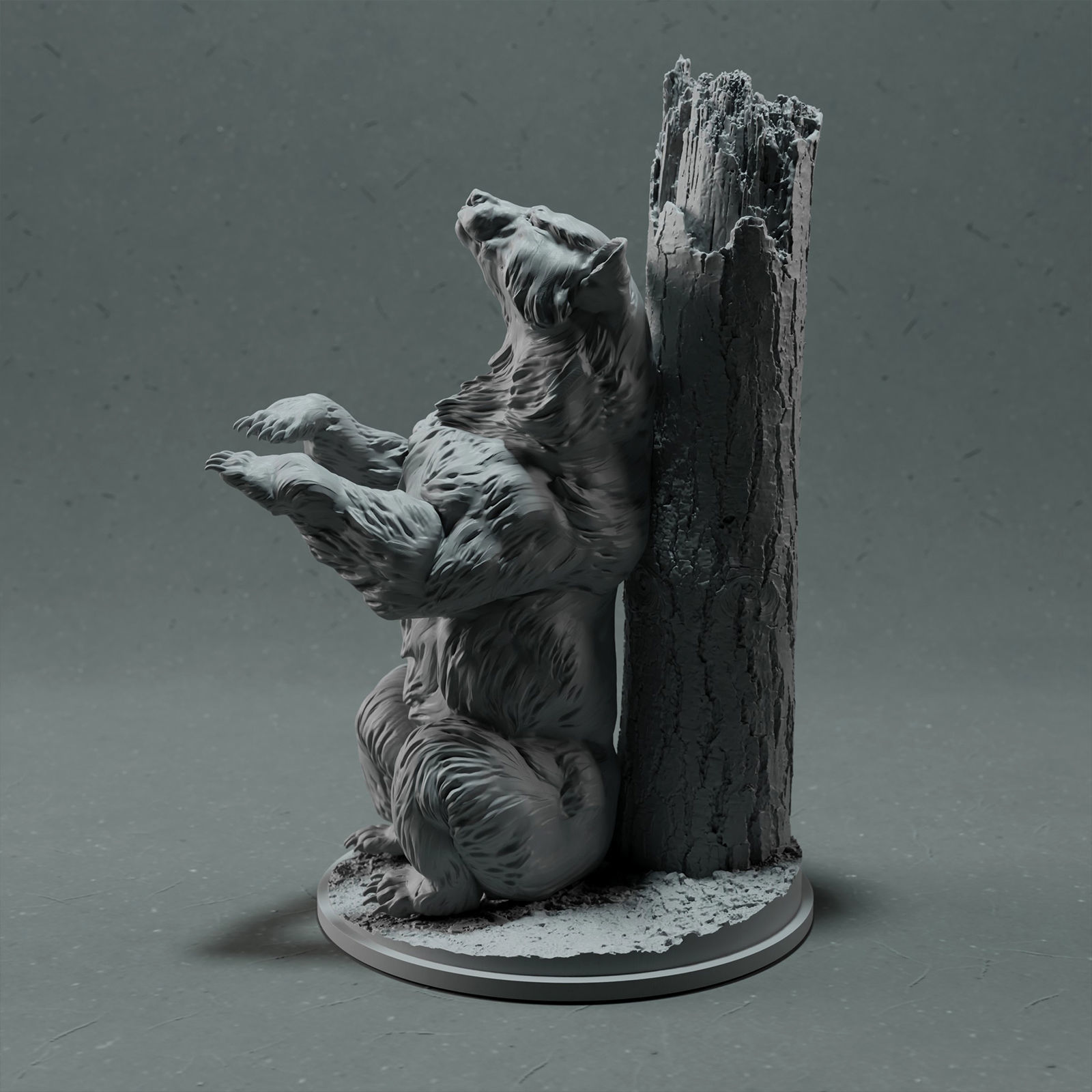 Grizzly Bear - Scratching  3D print model_1
