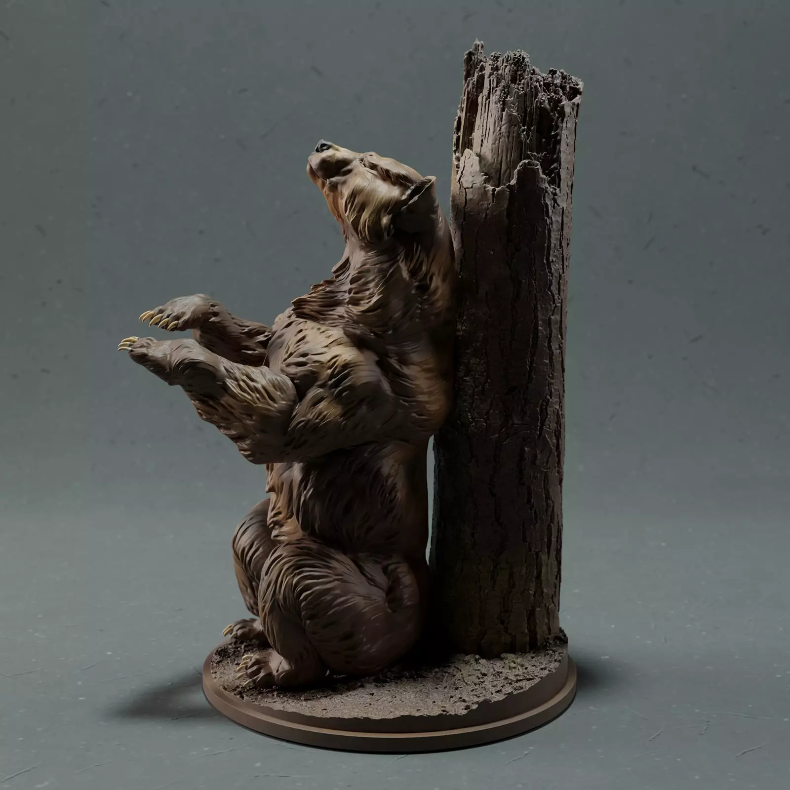 Grizzly Bear - Scratching  3D print model_0