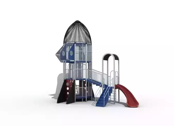 Space exploration theme rocket outdoor children playground