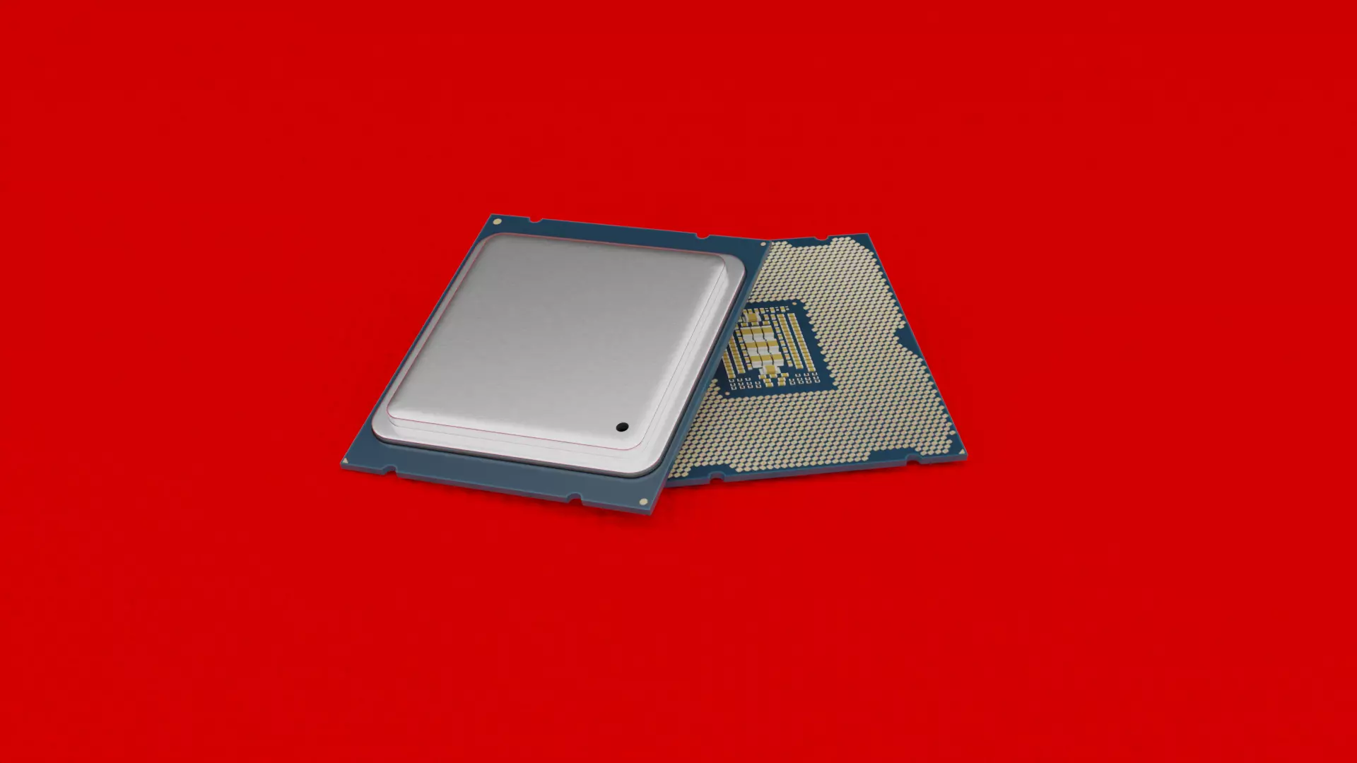 Intel Xeon E5 2600 Series CPU Low-poly 3D model