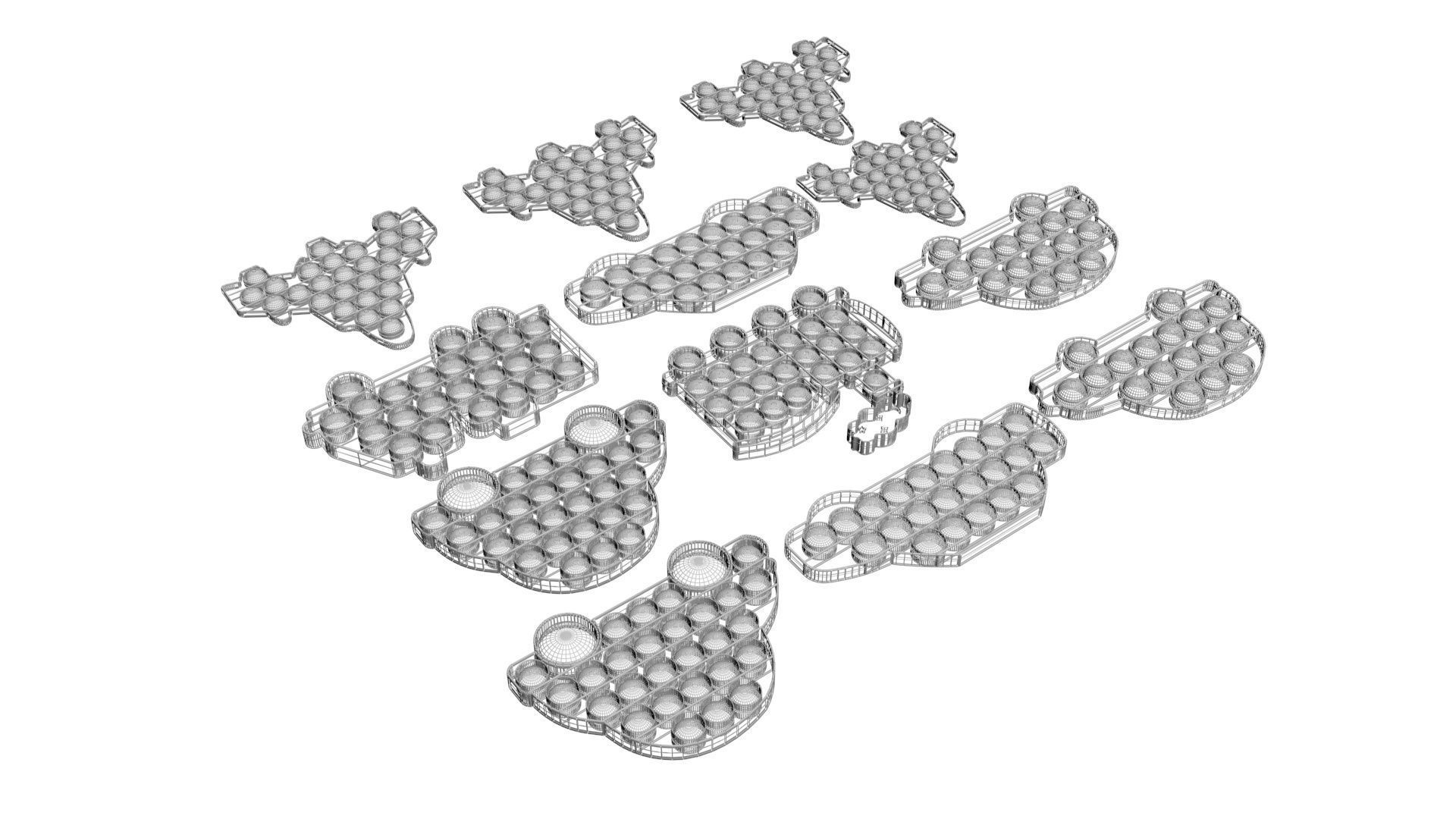 Transportations Pop It Fidget Toys Set 3D model_25