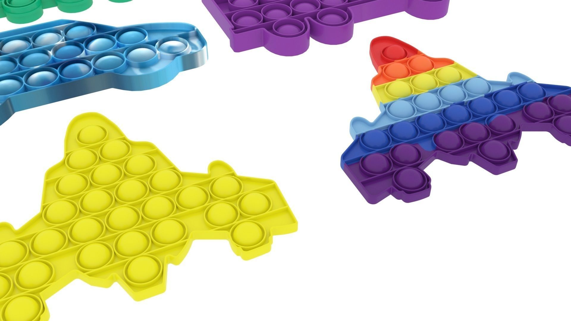 Transportations Pop It Fidget Toys Set 3D model_12