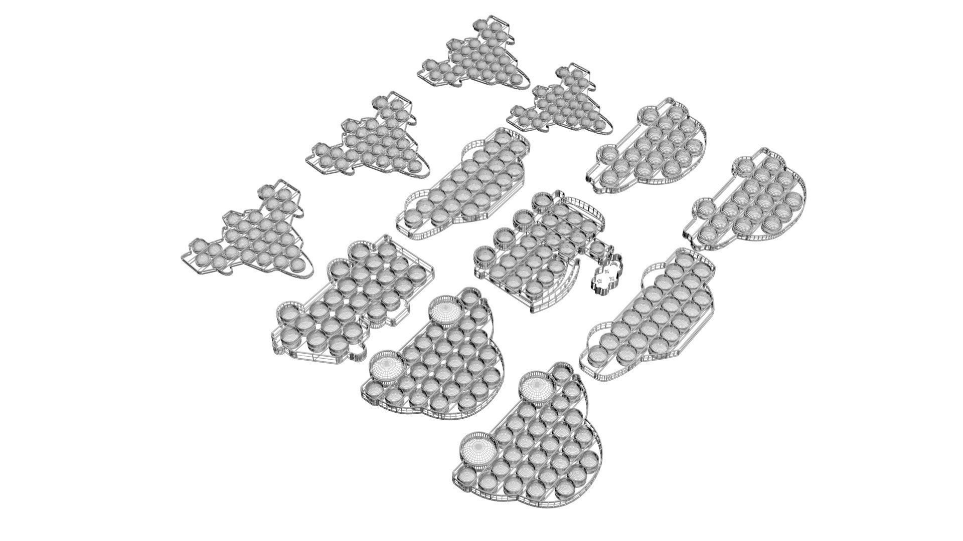 Transportations Pop It Fidget Toys Set 3D model_18