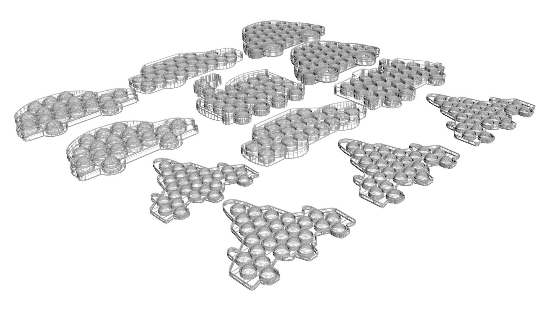 Transportations Pop It Fidget Toys Set 3D model_16