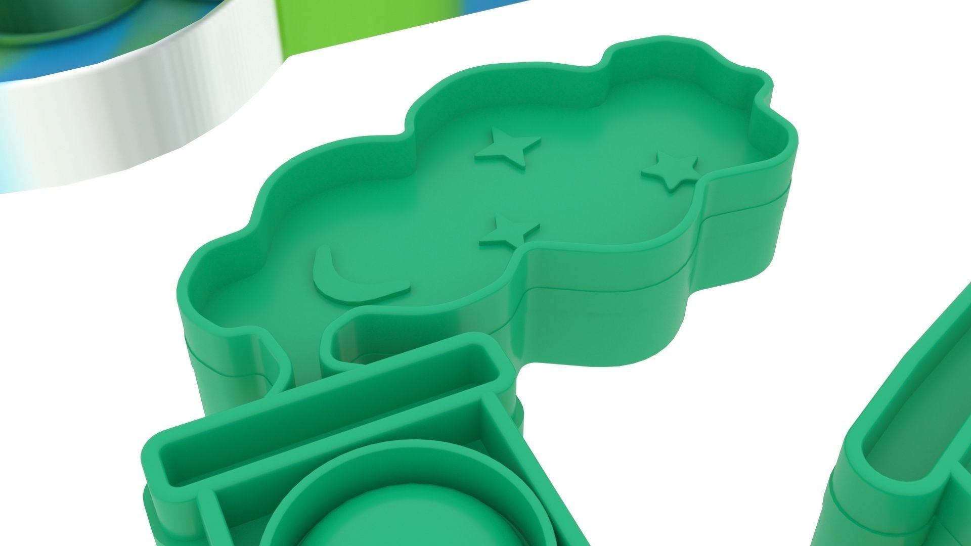 Transportations Pop It Fidget Toys Set 3D model_11