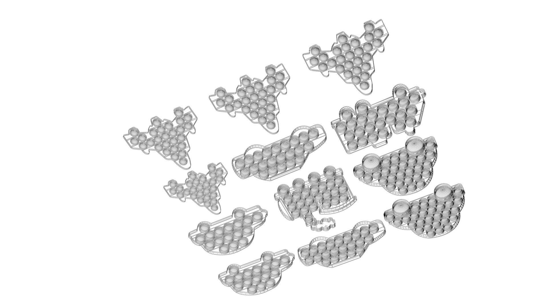 Transportations Pop It Fidget Toys Set 3D model_21