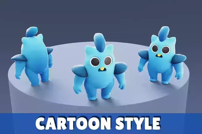 Cartoon Characters - Small Blueny Warrior