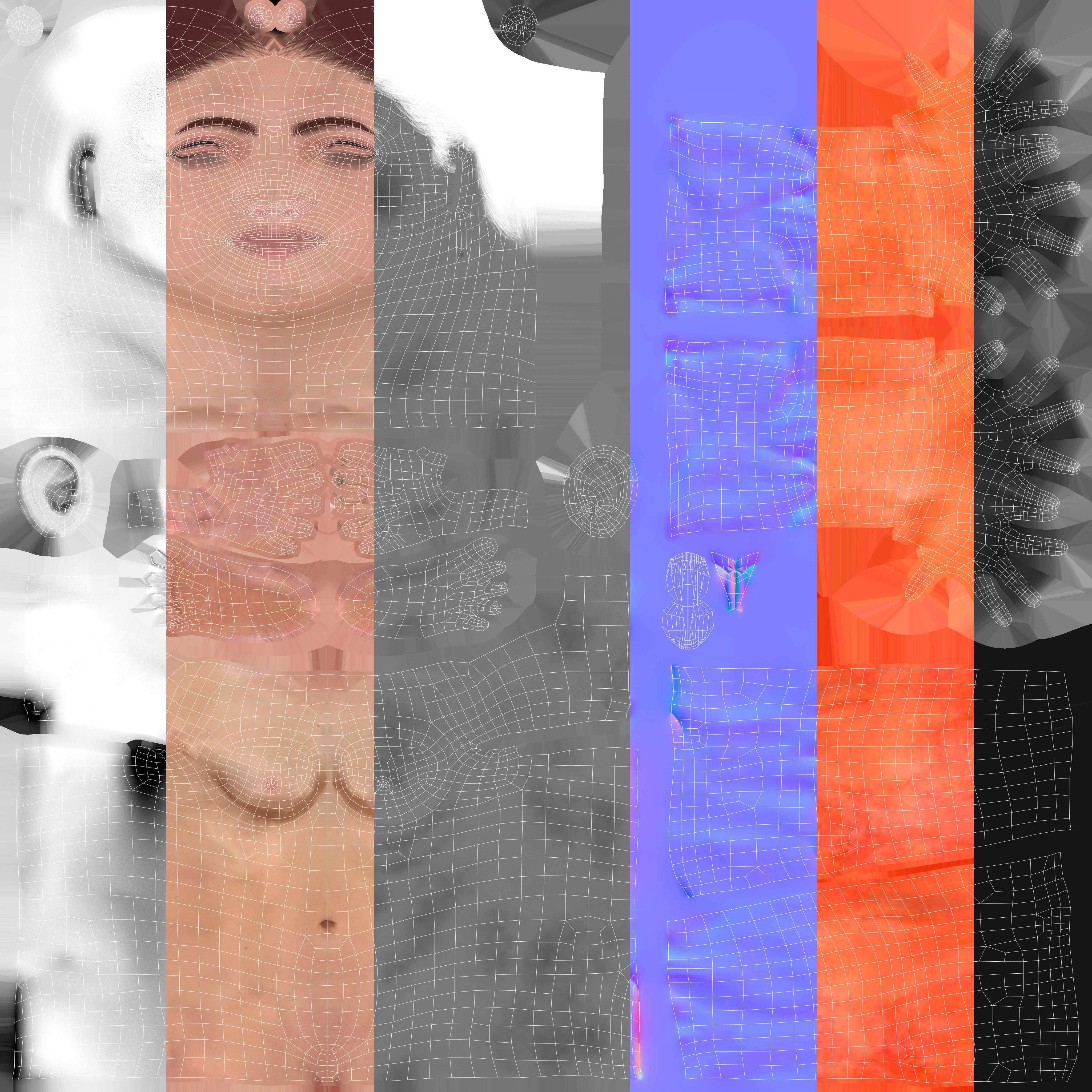 Male Female Base Rig  Low-poly 3D model_33