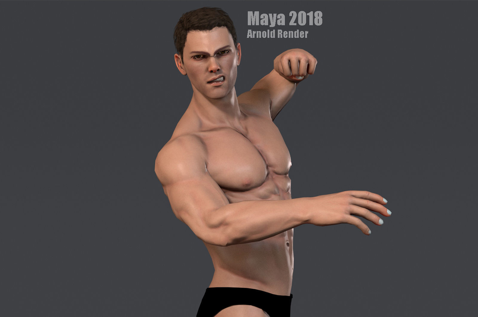 Male Female Base Rig  Low-poly 3D model_14