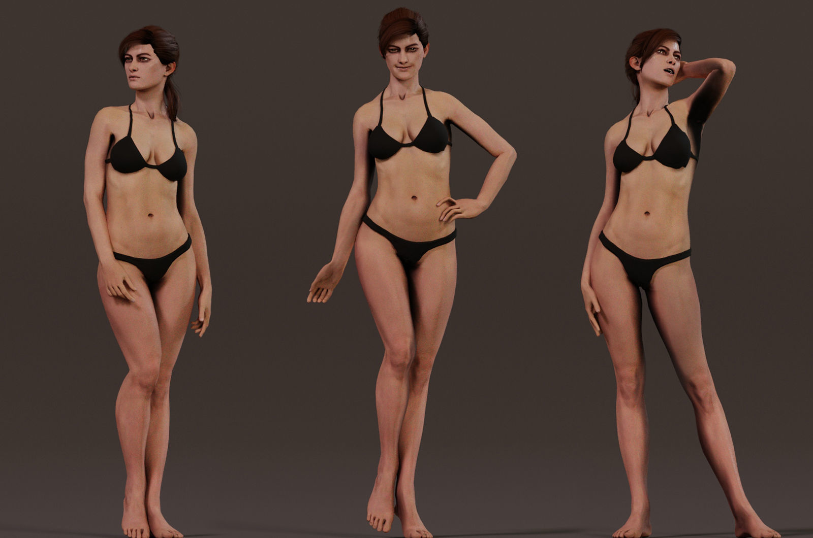 Male Female Base Rig  Low-poly 3D model_8