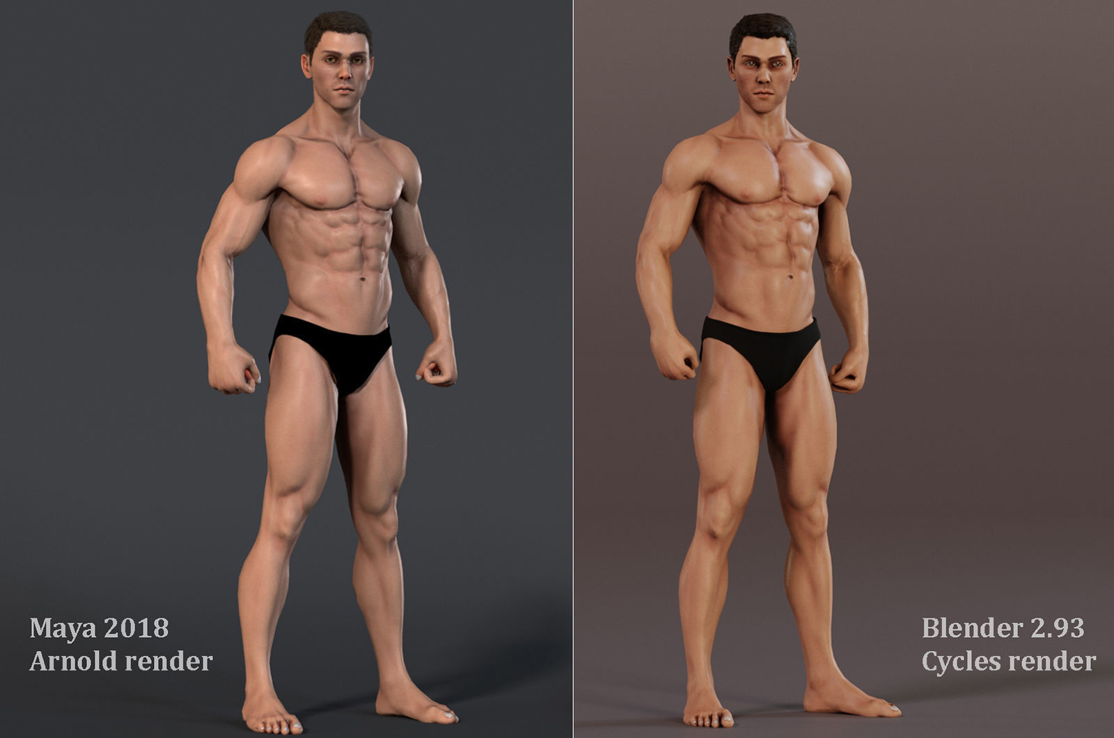 Male Female Base Rig  Low-poly 3D model_17