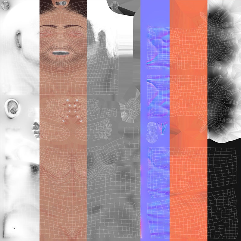 Male Female Base Rig  Low-poly 3D model_32