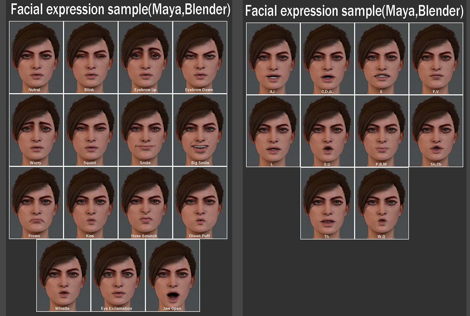 Male Female Base Rig  Low-poly 3D model_20