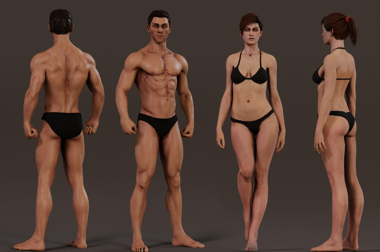 Male Female Base Rig  Low-poly 3D model_5