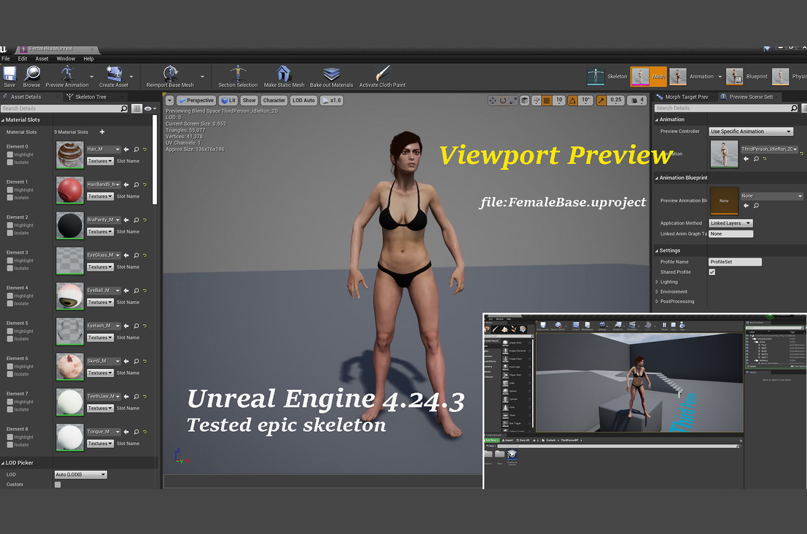 Male Female Base Rig  Low-poly 3D model_18