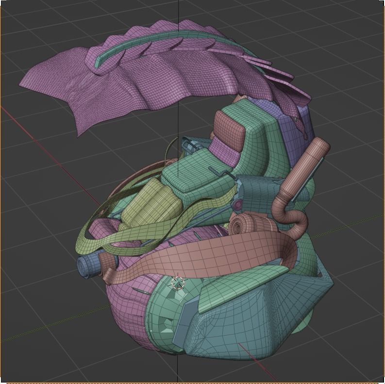 cyberpunk motorcycle with one wheel Low-poly 3D model_12