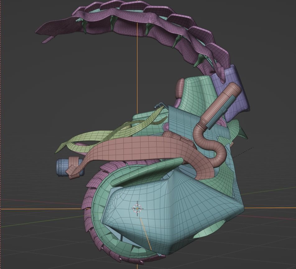 cyberpunk motorcycle with one wheel Low-poly 3D model_10