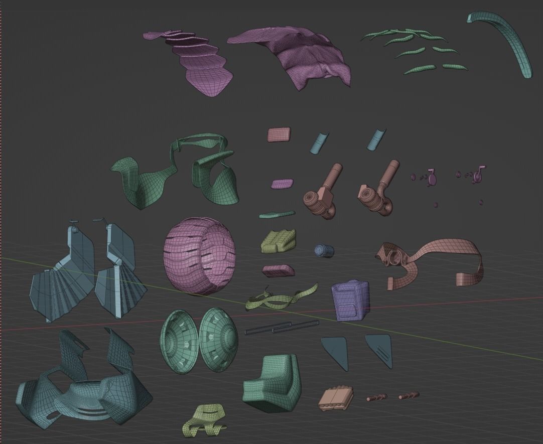 cyberpunk motorcycle with one wheel Low-poly 3D model_13