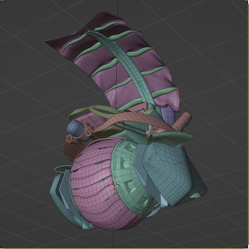 cyberpunk motorcycle with one wheel Low-poly 3D model_11