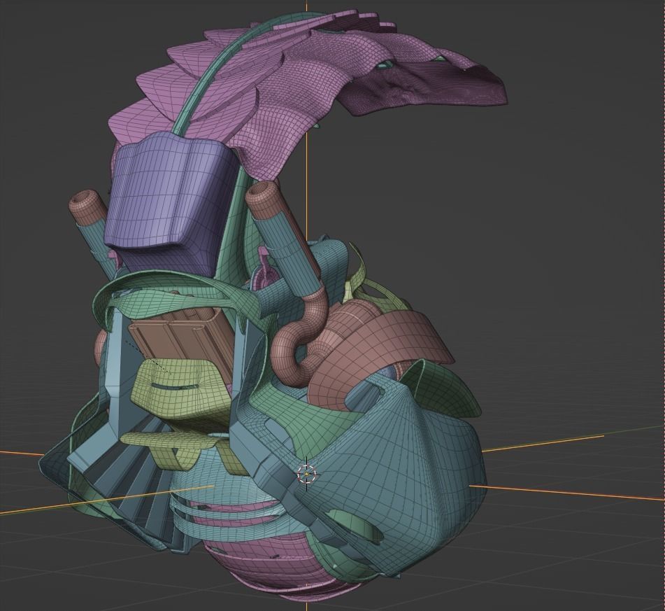 cyberpunk motorcycle with one wheel Low-poly 3D model_8