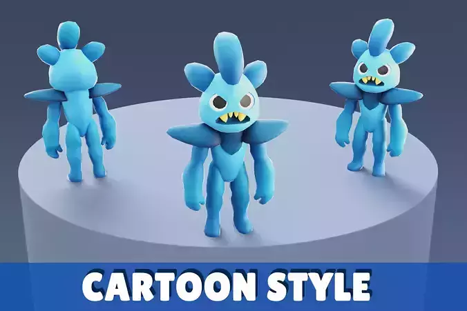 Cartoon Characters - Medium Blueny Warrior